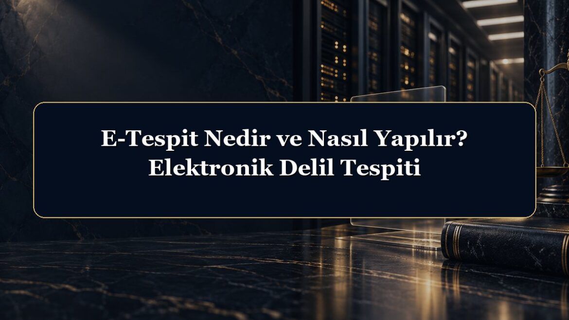 E-Tespit Nedir ve Nasıl Yapılır? Elektronik Delil Tespiti