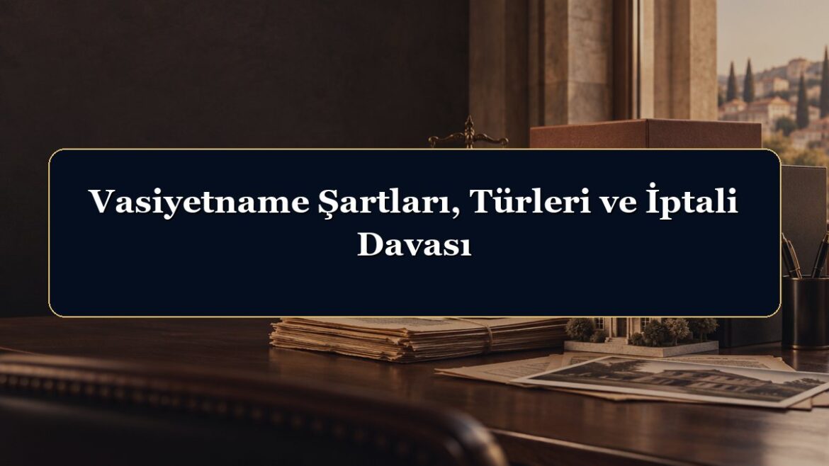 Vasiyetname Şartları, Türleri ve İptali Davası