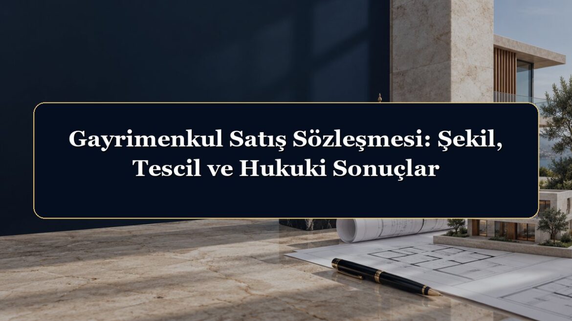 Gayrimenkul Satış Sözleşmesi: Şekil, Tescil ve Hukuki Sonuçlar