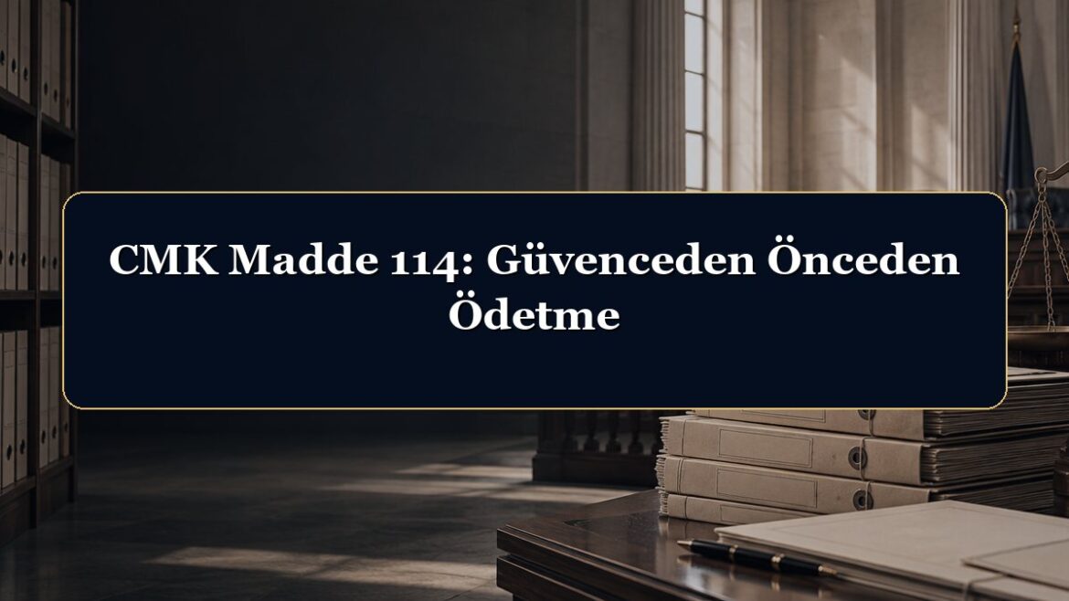 CMK Madde 114: Güvenceden Önceden Ödetme