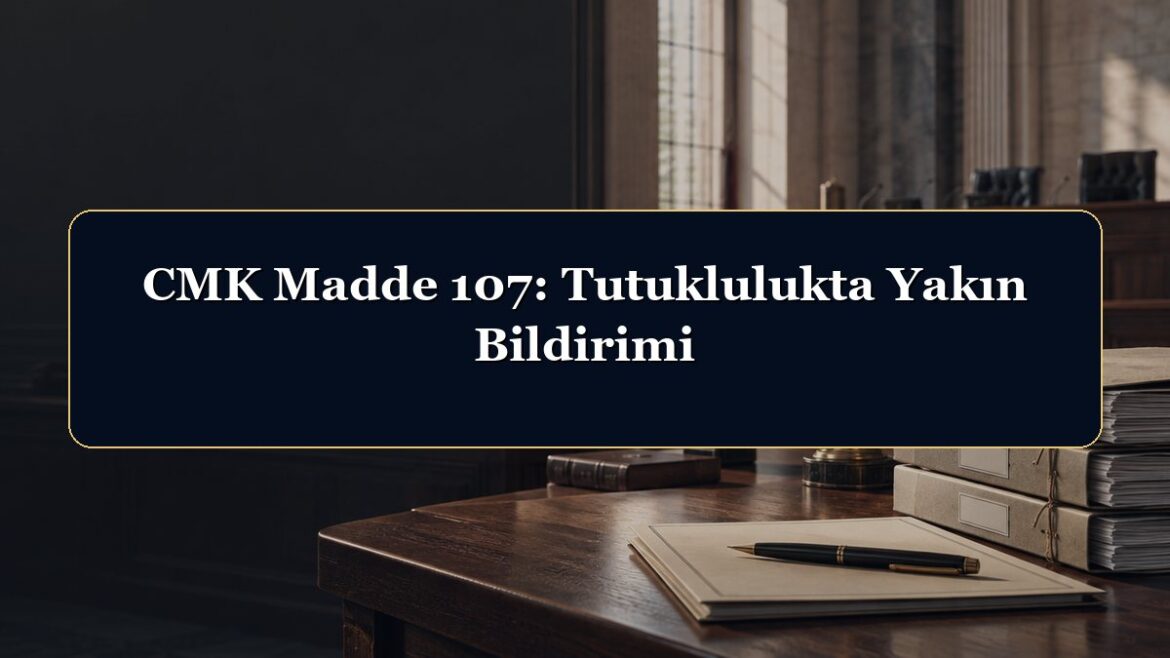 CMK Madde 107: Tutuklulukta Yakın Bildirimi