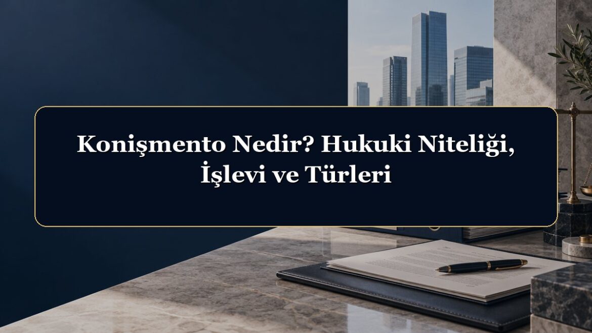 Konişmento Nedir? Hukuki Niteliği, İşlevi ve Türleri