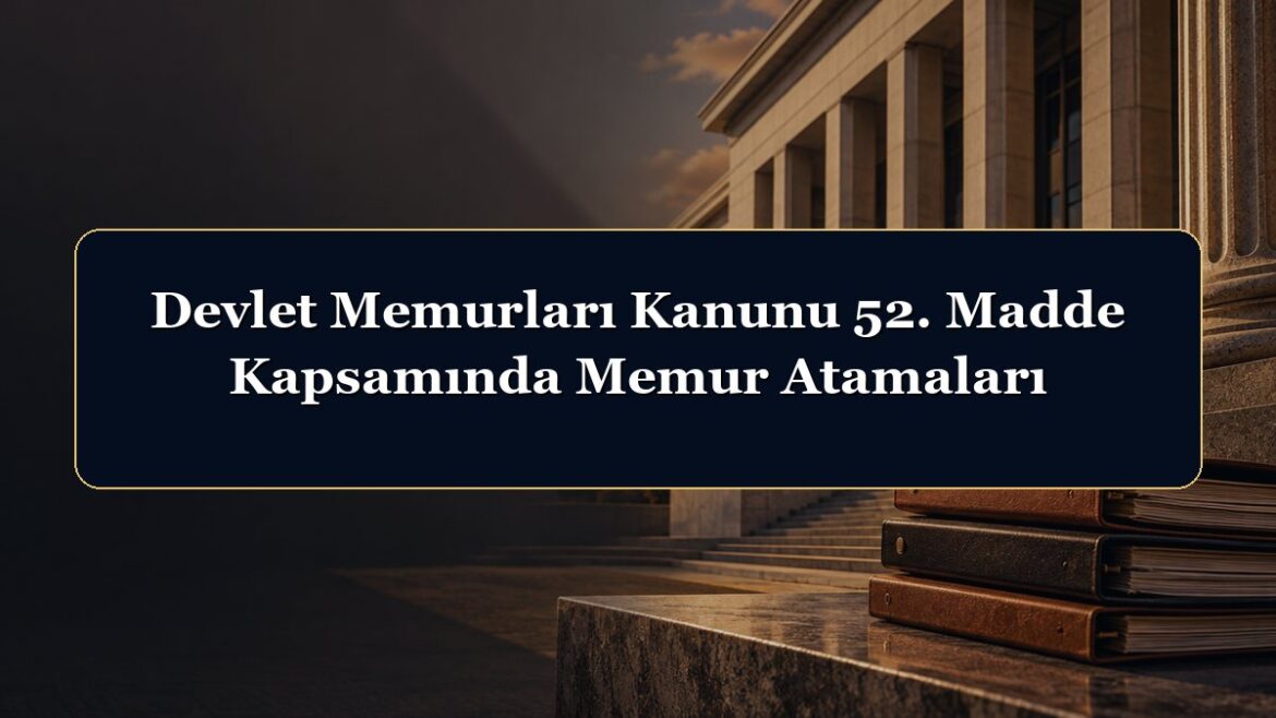 Devlet Memurları Kanunu 52. Madde Kapsamında Memur Atamaları