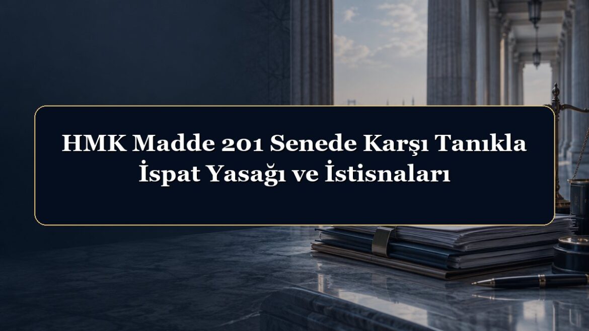 HMK Madde 201 Senede Karşı Tanıkla İspat Yasağı ve İstisnaları