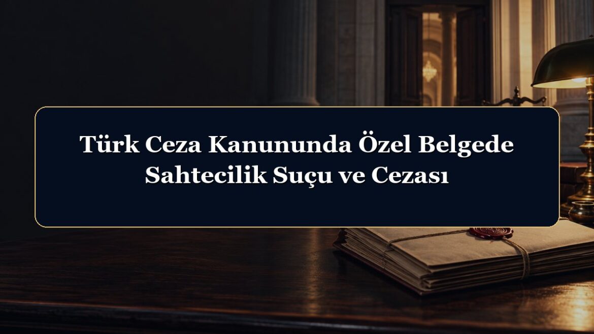 Türk Ceza Kanununda Özel Belgede Sahtecilik Suçu ve Cezası