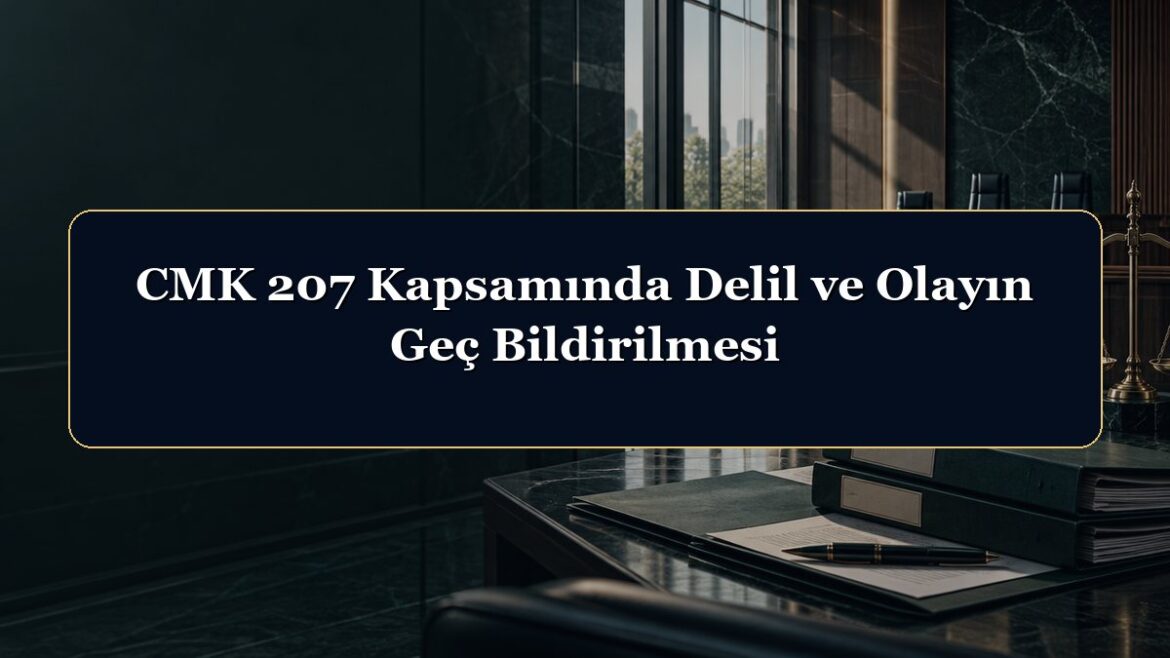 CMK 207 Kapsamında Delil ve Olayın Geç Bildirilmesi