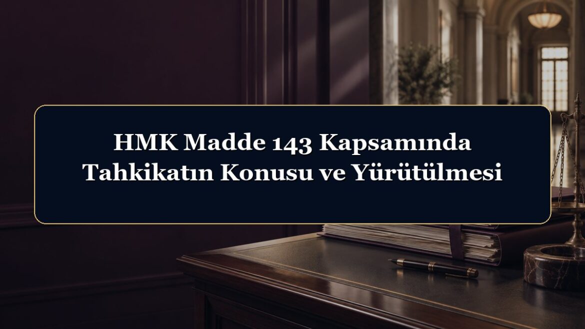 HMK Madde 143 Kapsamında Tahkikatın Konusu ve Yürütülmesi