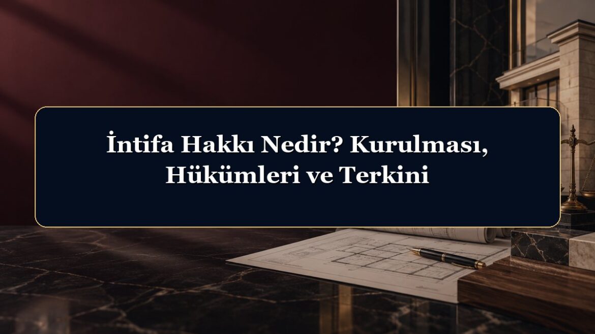İntifa Hakkı Nedir? Kurulması, Hükümleri ve Terkini