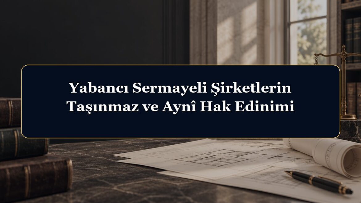 Yabancı Sermayeli Şirketlerin Taşınmaz ve Aynî Hak Edinimi