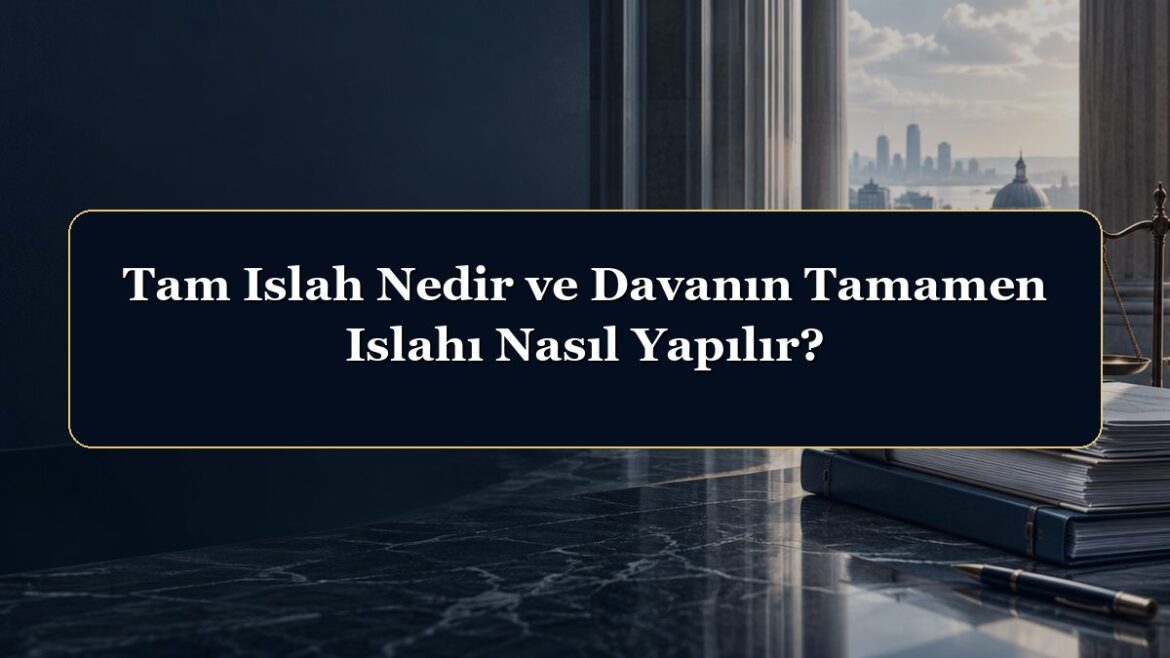 Tam Islah Nedir ve Davanın Tamamen Islahı Nasıl Yapılır?