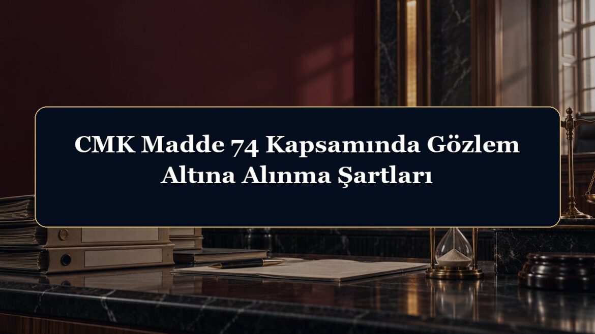CMK Madde 74 Kapsamında Gözlem Altına Alınma Şartları