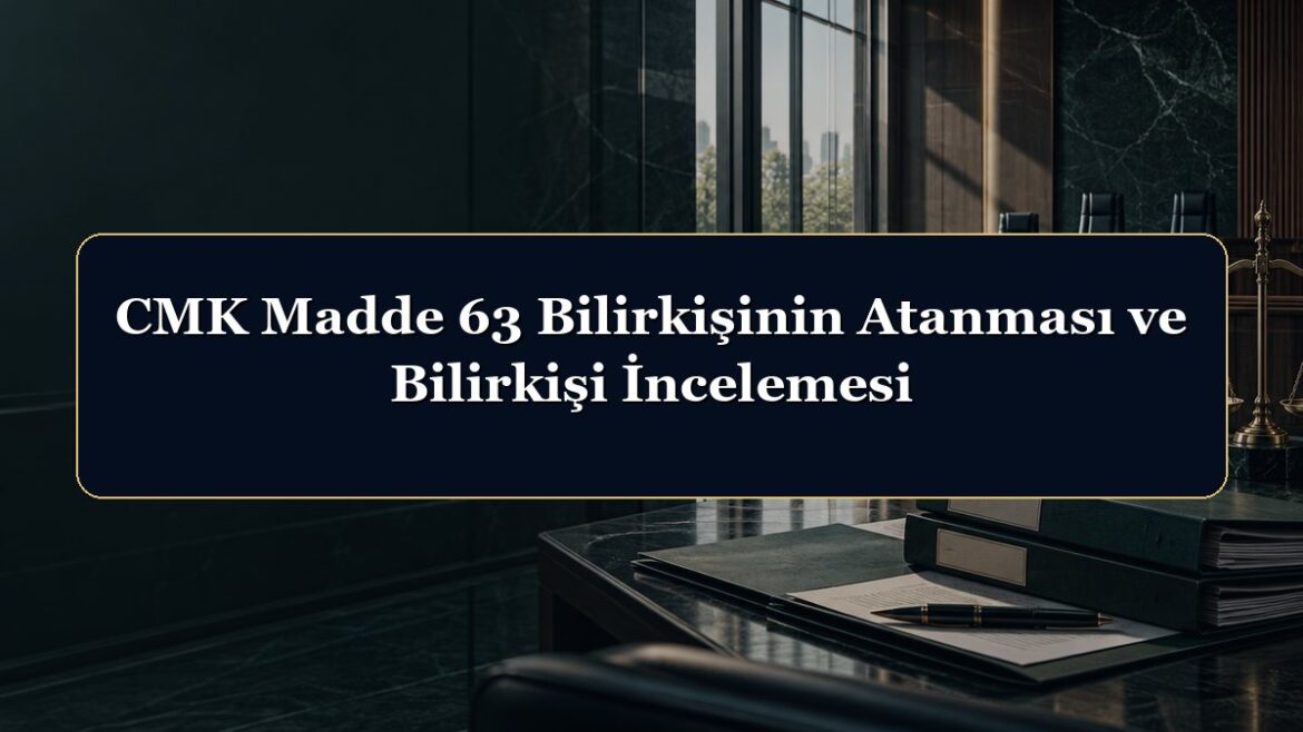 CMK Madde 63 Bilirkişinin Atanması ve Bilirkişi İncelemesi