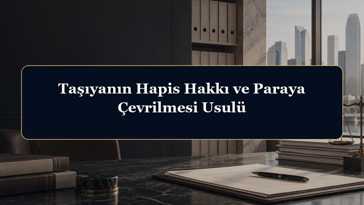 Taşıyanın Hapis Hakkı ve Paraya Çevrilmesi Usulü