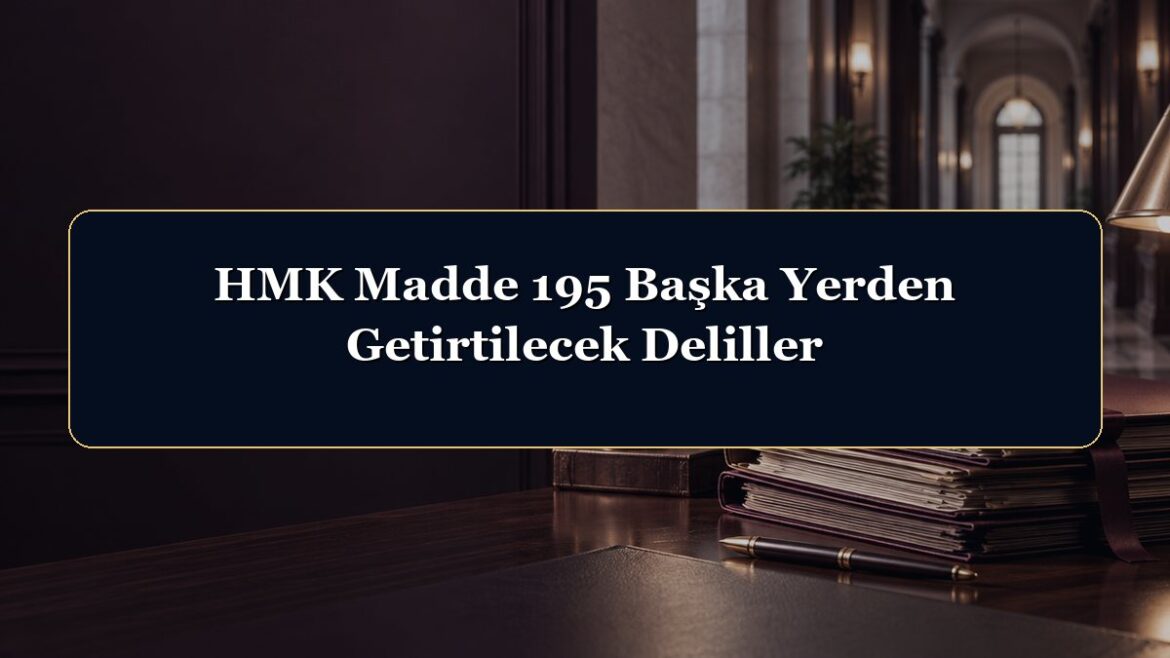 HMK Madde 195 Başka Yerden Getirtilecek Deliller