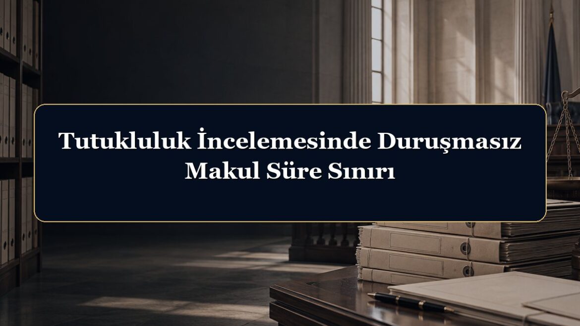 Tutukluluk İncelemesinde Duruşmasız Makul Süre Sınırı