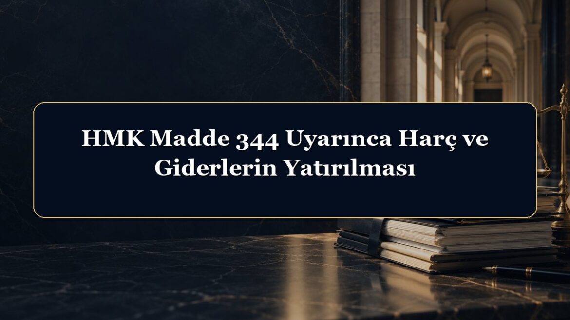 HMK Madde 344 Uyarınca Harç ve Giderlerin Yatırılması