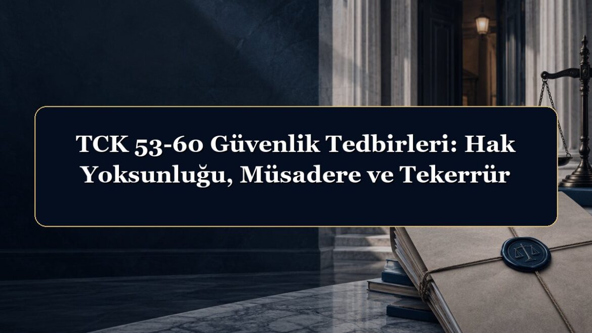 TCK 53-60 Güvenlik Tedbirleri: Hak Yoksunluğu, Müsadere ve Tekerrür