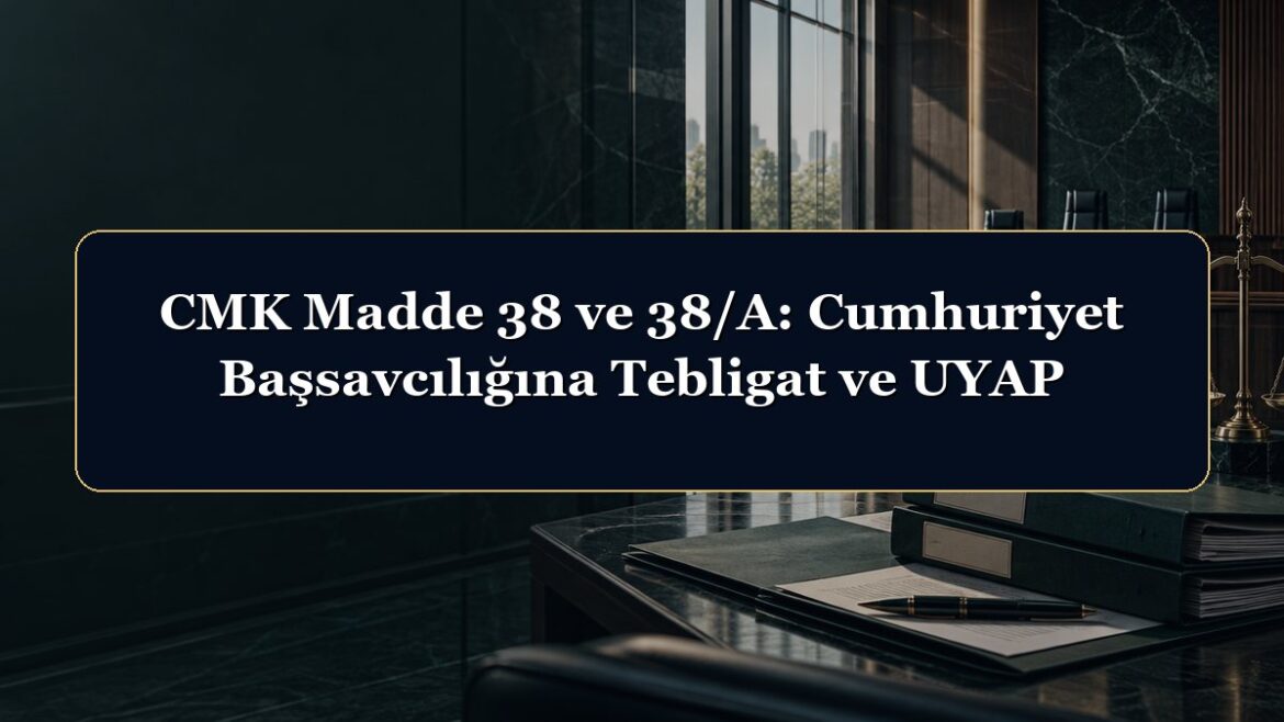CMK Madde 38 ve 38/A: Cumhuriyet Başsavcılığına Tebligat ve UYAP