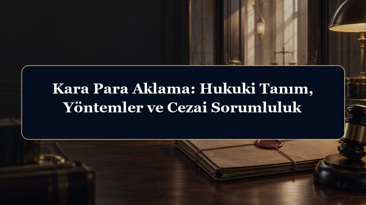 Kara Para Aklama: Hukuki Tanım, Yöntemler ve Cezai Sorumluluk