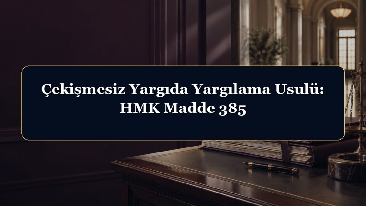 Çekişmesiz Yargıda Yargılama Usulü: HMK Madde 385