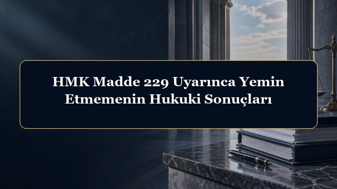 HMK Madde 229 Uyarınca Yemin Etmemenin Hukuki Sonuçları