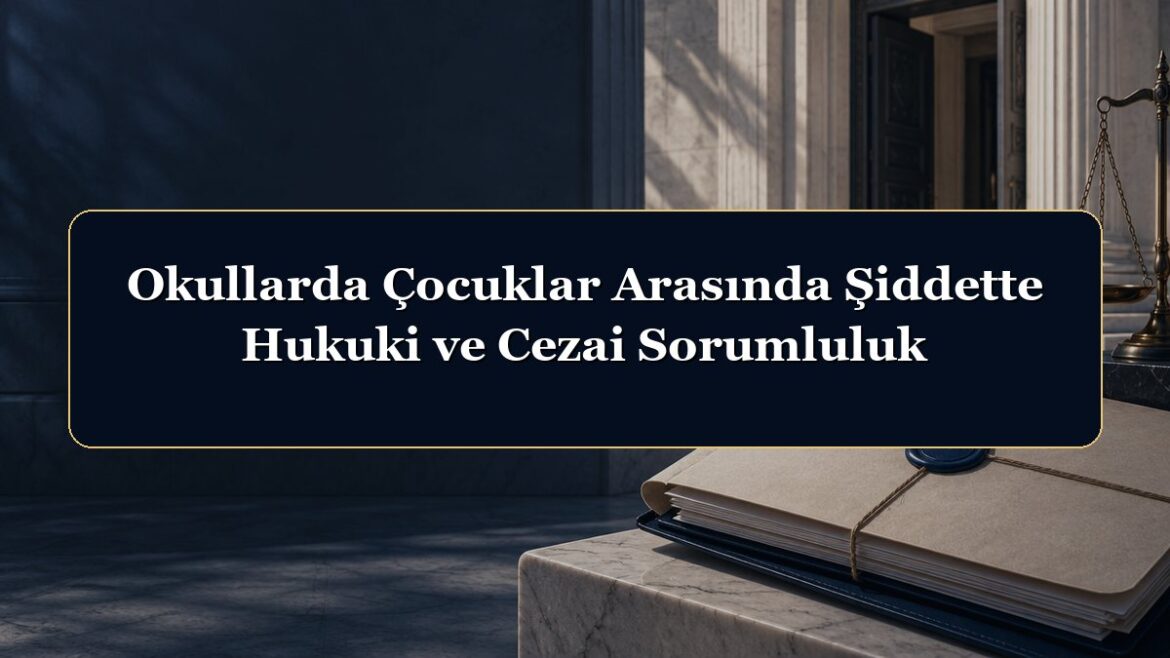 Okullarda Çocuklar Arasında Şiddette Hukuki ve Cezai Sorumluluk