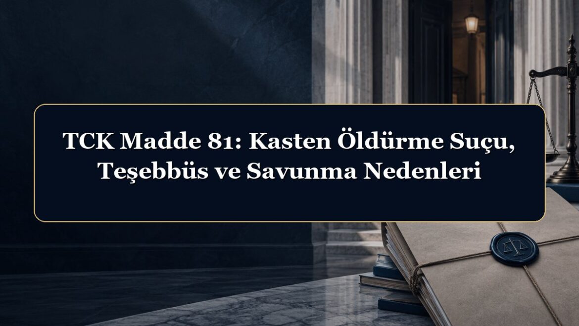 TCK Madde 81: Kasten Öldürme Suçu, Teşebbüs ve Savunma Nedenleri