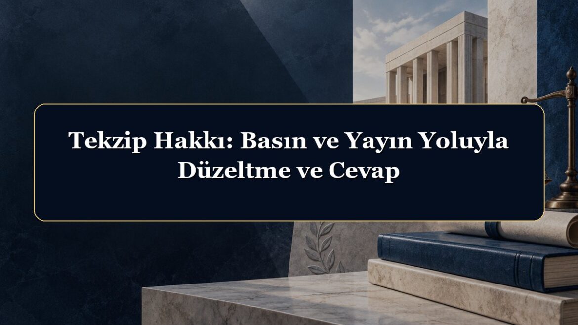 Tekzip Hakkı: Basın ve Yayın Yoluyla Düzeltme ve Cevap