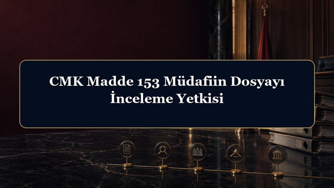 CMK Madde 153 Müdafiin Dosyayı İnceleme Yetkisi