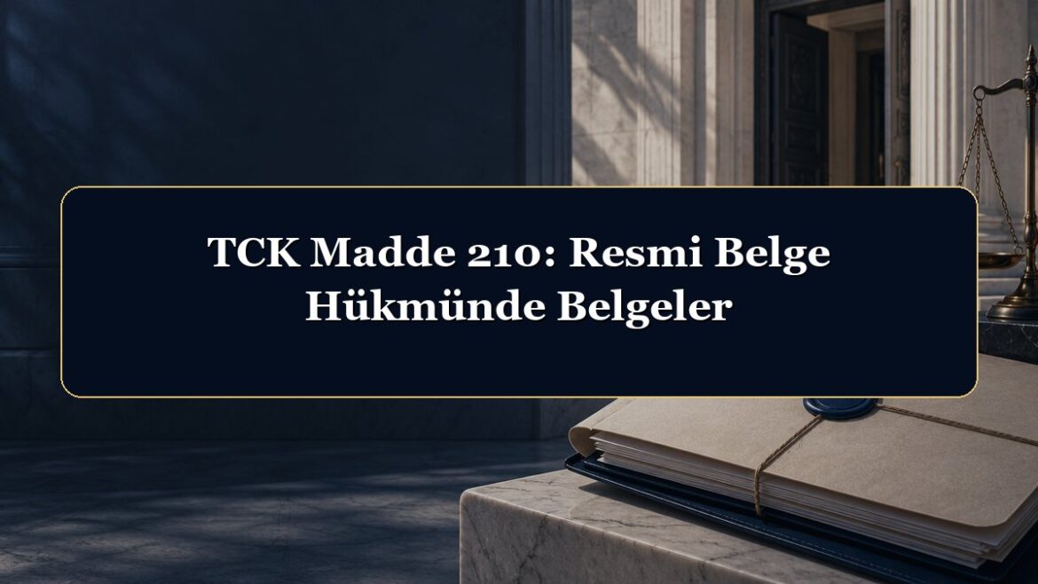 TCK Madde 210: Resmi Belge Hükmünde Belgeler