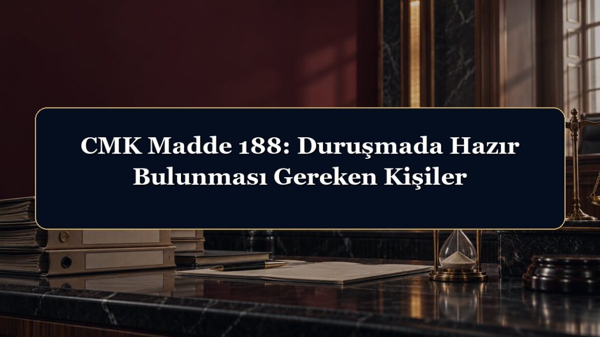 CMK Madde 188: Duruşmada Hazır Bulunması Gereken Kişiler