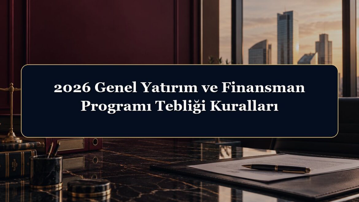 2026 Genel Yatırım ve Finansman Programı Tebliği Kuralları