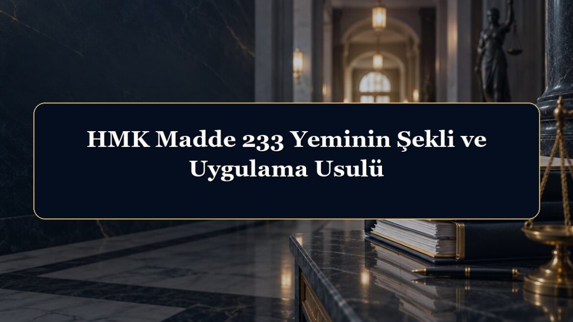 HMK Madde 233 Yeminin Şekli ve Uygulama Usulü