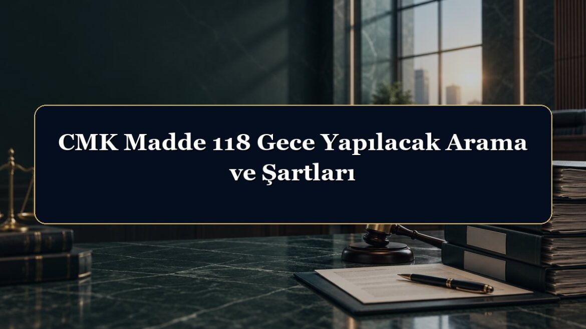CMK Madde 118 Gece Yapılacak Arama ve Şartları