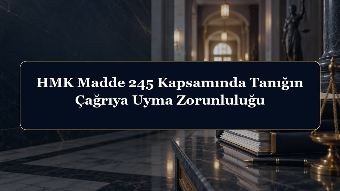 HMK Madde 245 Kapsamında Tanığın Çağrıya Uyma Zorunluluğu