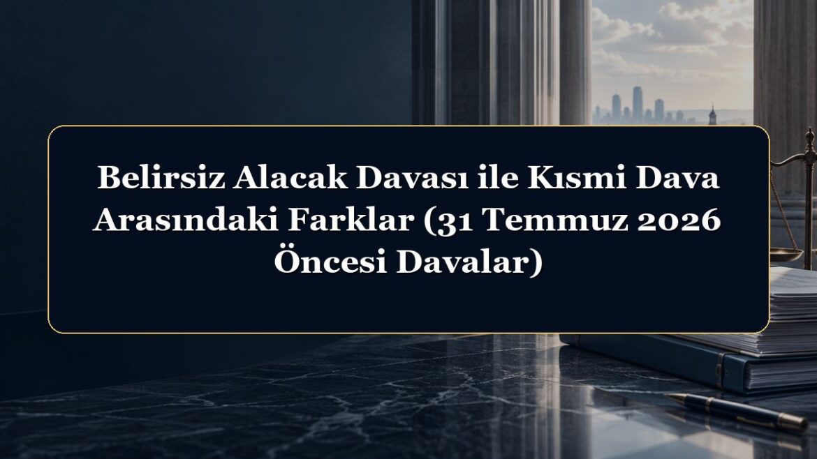 Belirsiz Alacak Davası ile Kısmi Dava Arasındaki Farklar (31 Temmuz 2026 Öncesi Davalar)