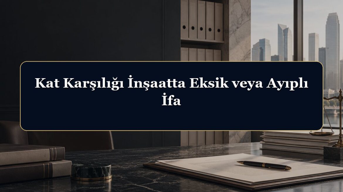 Kat Karşılığı İnşaatta Eksik veya Ayıplı İfa