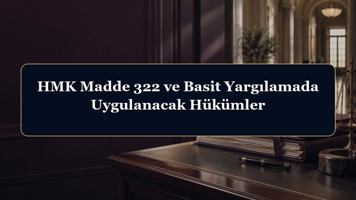 HMK Madde 322 ve Basit Yargılamada Uygulanacak Hükümler