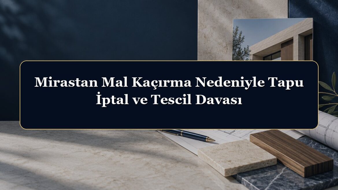 Mirastan Mal Kaçırma Nedeniyle Tapu İptal ve Tescil Davası