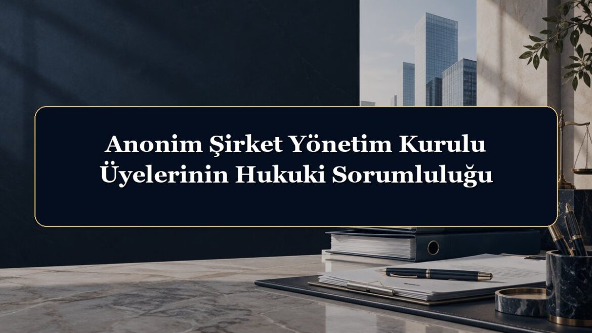 Anonim Şirket Yönetim Kurulu Üyelerinin Hukuki Sorumluluğu