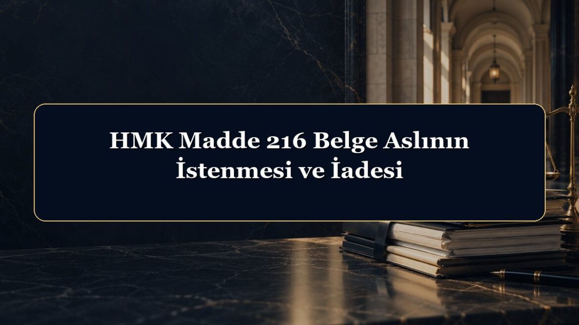 HMK Madde 216 Belge Aslının İstenmesi ve İadesi