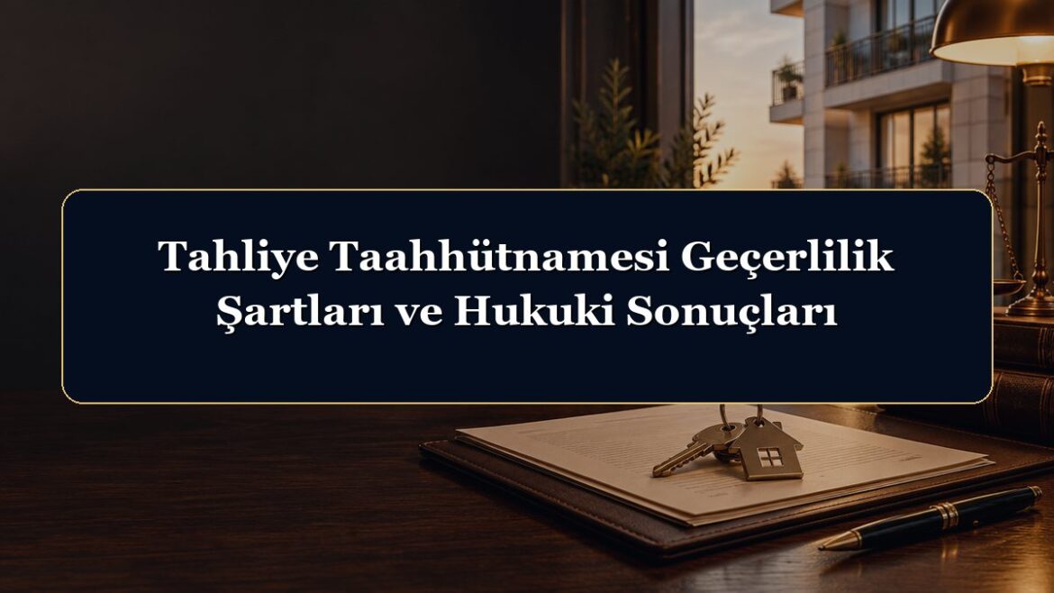 Tahliye Taahhütnamesi Geçerlilik Şartları ve Hukuki Sonuçları