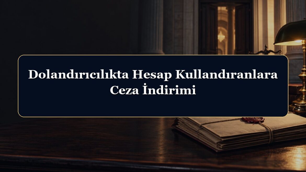 Dolandırıcılıkta Hesap Kullandıranlara Ceza İndirimi