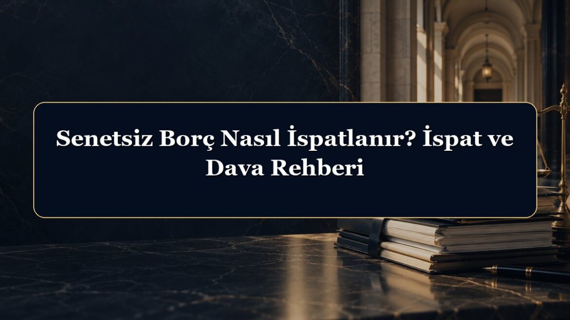 Senetsiz Borç Nasıl İspatlanır? İspat ve Dava Rehberi