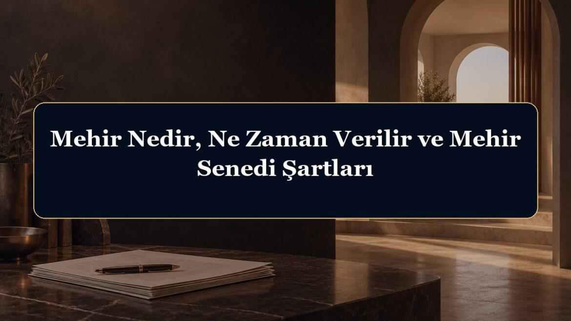 Mehir Nedir, Ne Zaman Verilir ve Mehir Senedi Şartları
