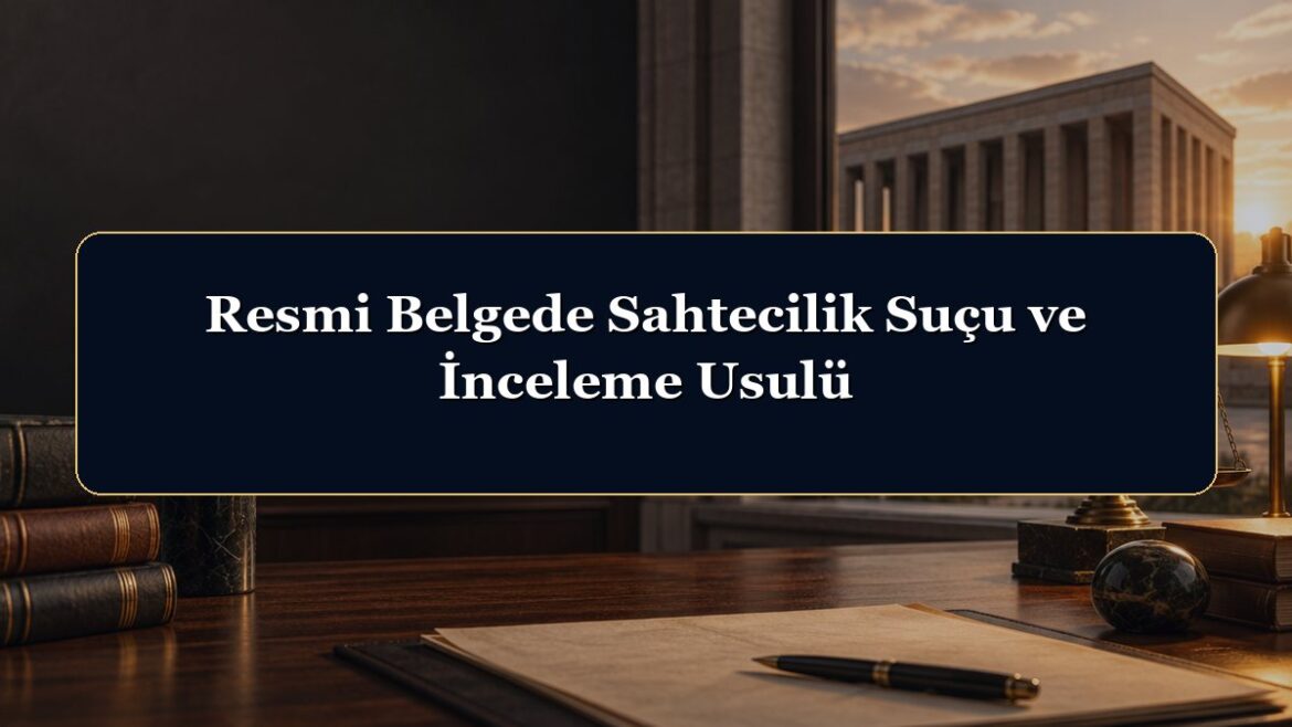 Resmi Belgede Sahtecilik Suçu ve İnceleme Usulü