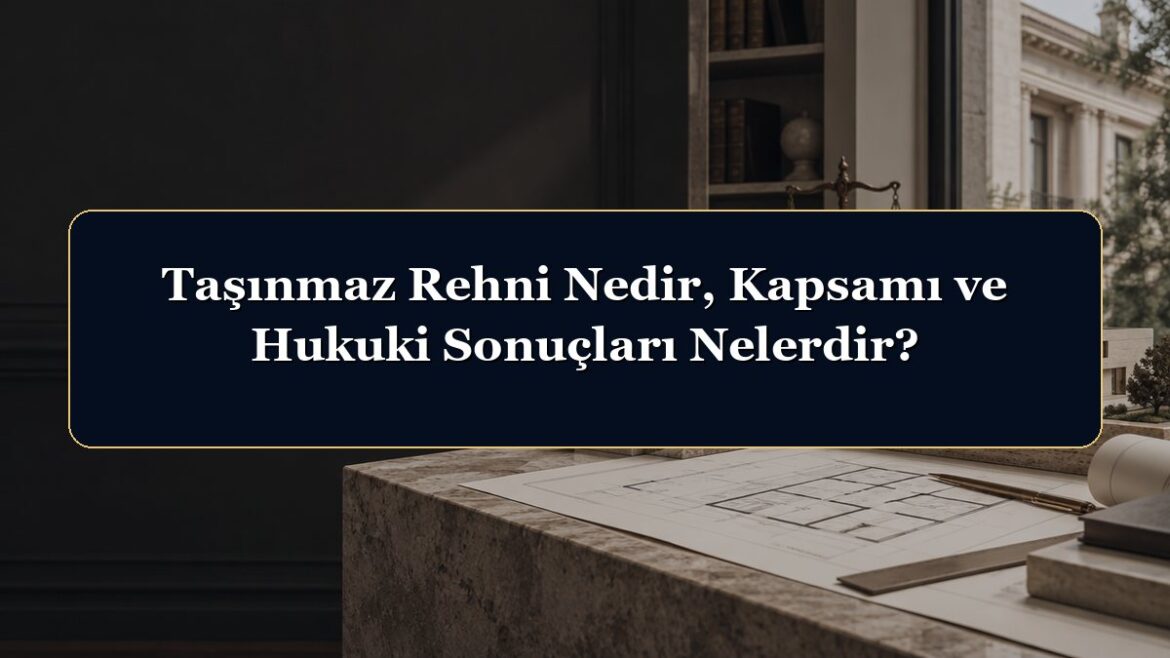 Taşınmaz Rehni Nedir, Kapsamı ve Hukuki Sonuçları Nelerdir?