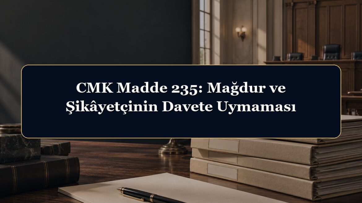 CMK Madde 235: Mağdur ve Şikâyetçinin Davete Uymaması
