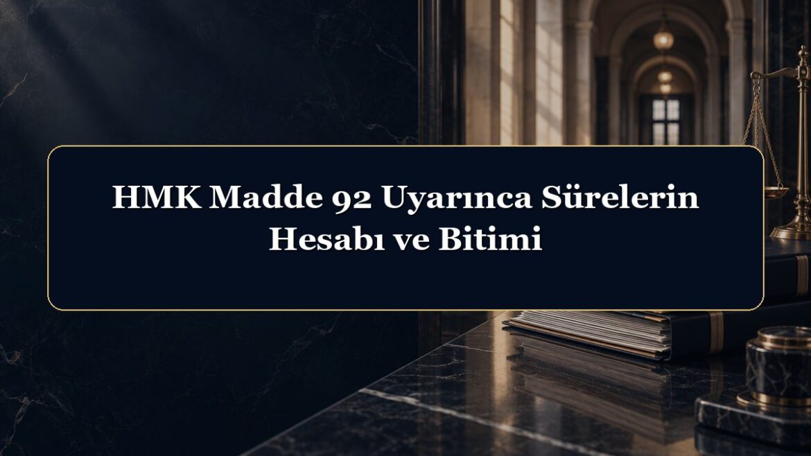 HMK Madde 92 Uyarınca Sürelerin Hesabı ve Bitimi