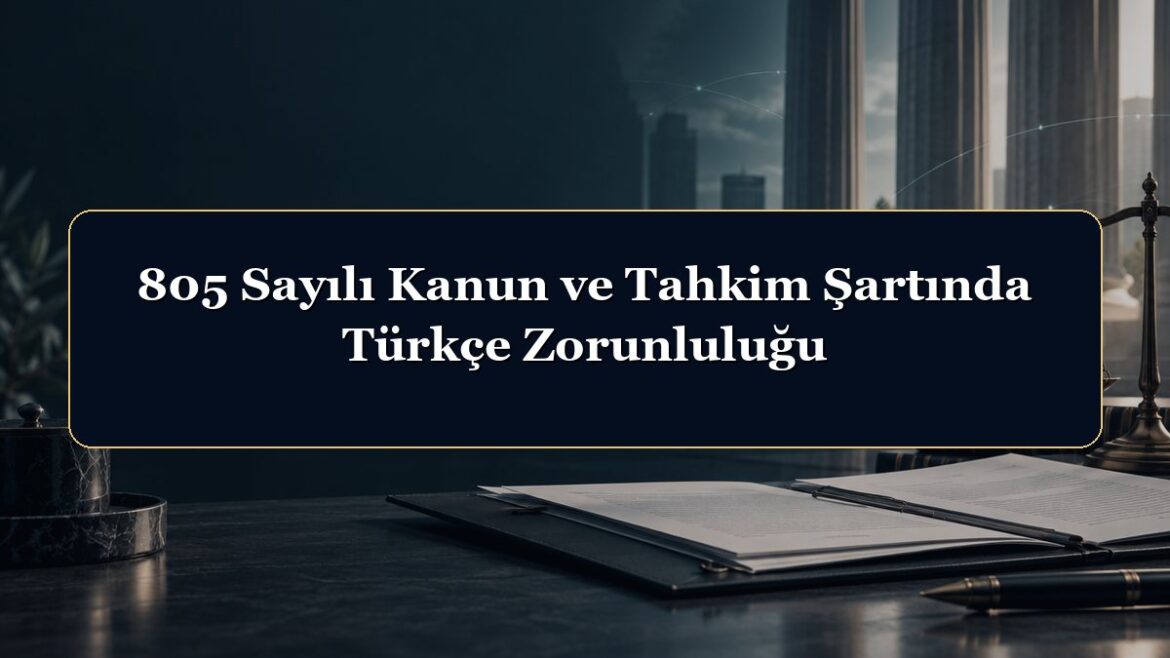 805 Sayılı Kanun ve Tahkim Şartında Türkçe Zorunluluğu